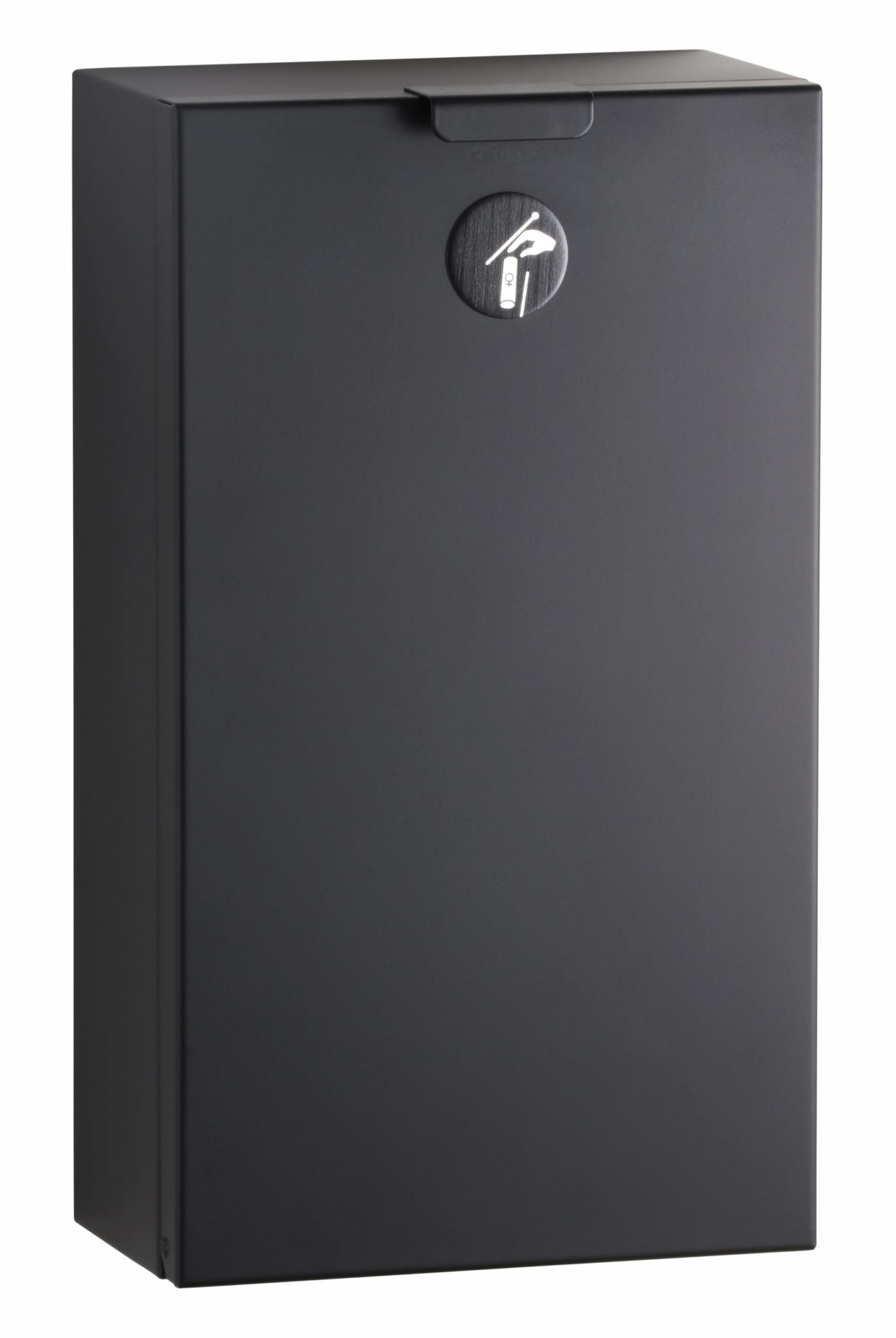 Surface-Mounted Sanitary Napkin Disposal, Matte Black | Inter-Co