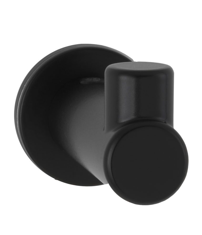 Fino Collection, Surface-Mounted Coat Hook, Matte Black | Inter-Co